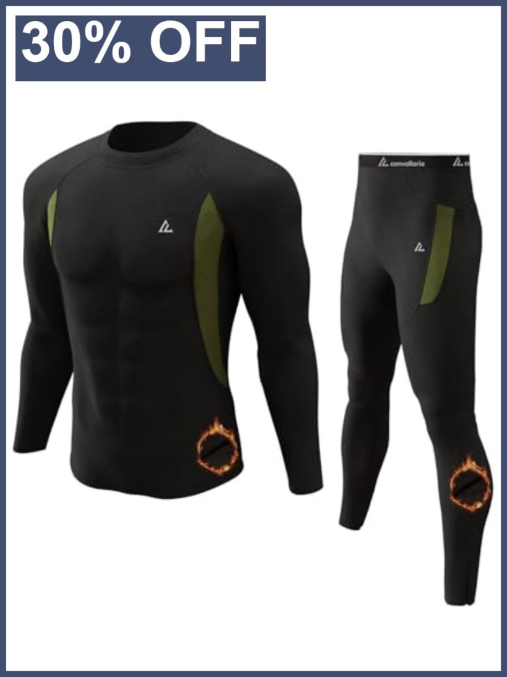 Men's Thermal Underwear Long Johns Set Fleece Lined Base Layer
